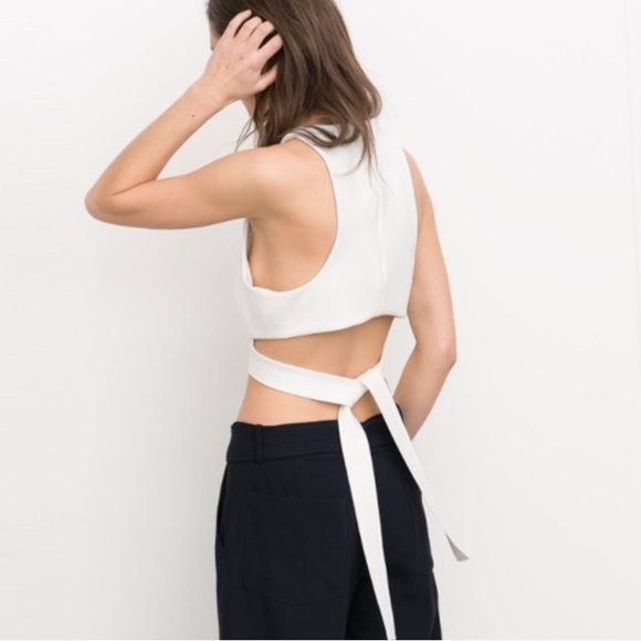 Zara Tops - Zara white tie back top in m!!!